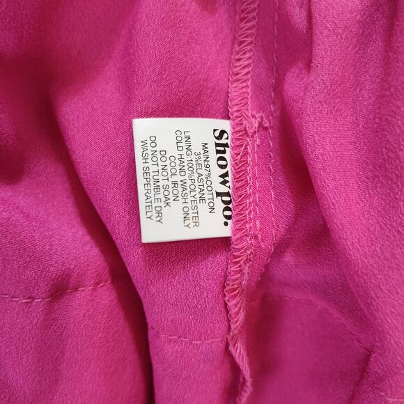 Showpo Women's Tiered Ruffle Skirt Sz 12 Layered Casual Mini Pink Cotton Stretch - Picture 12 of 15